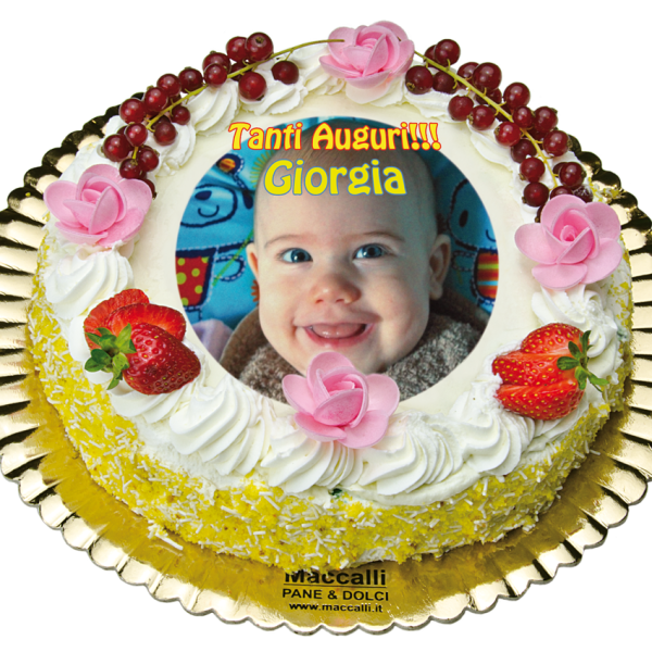 torta personalizzata con foto Maccalli conferma
